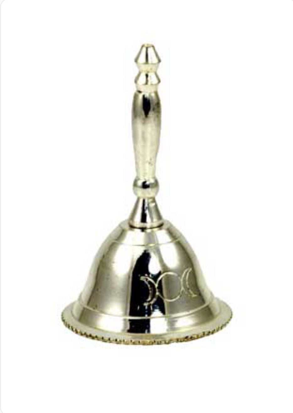 Altar Bell With Triple Moon Design 2 1/2"