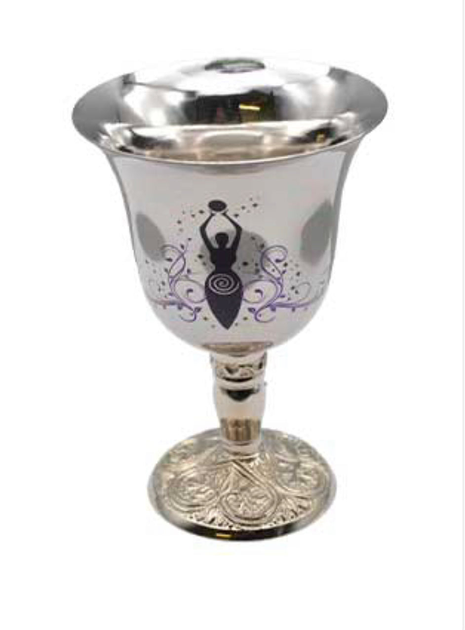 4 3/4" Goddess Of Earth Chalice Stainless Steel