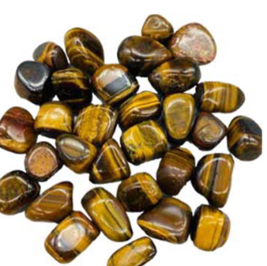 1 Lb Tiger Eye, Yellow Tumbled Stones