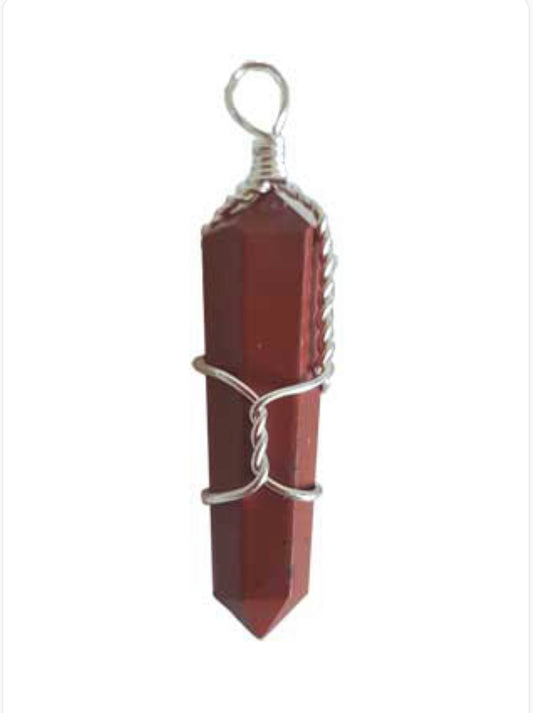 (Set Of 5) Red Jasper W Wrapped Point
