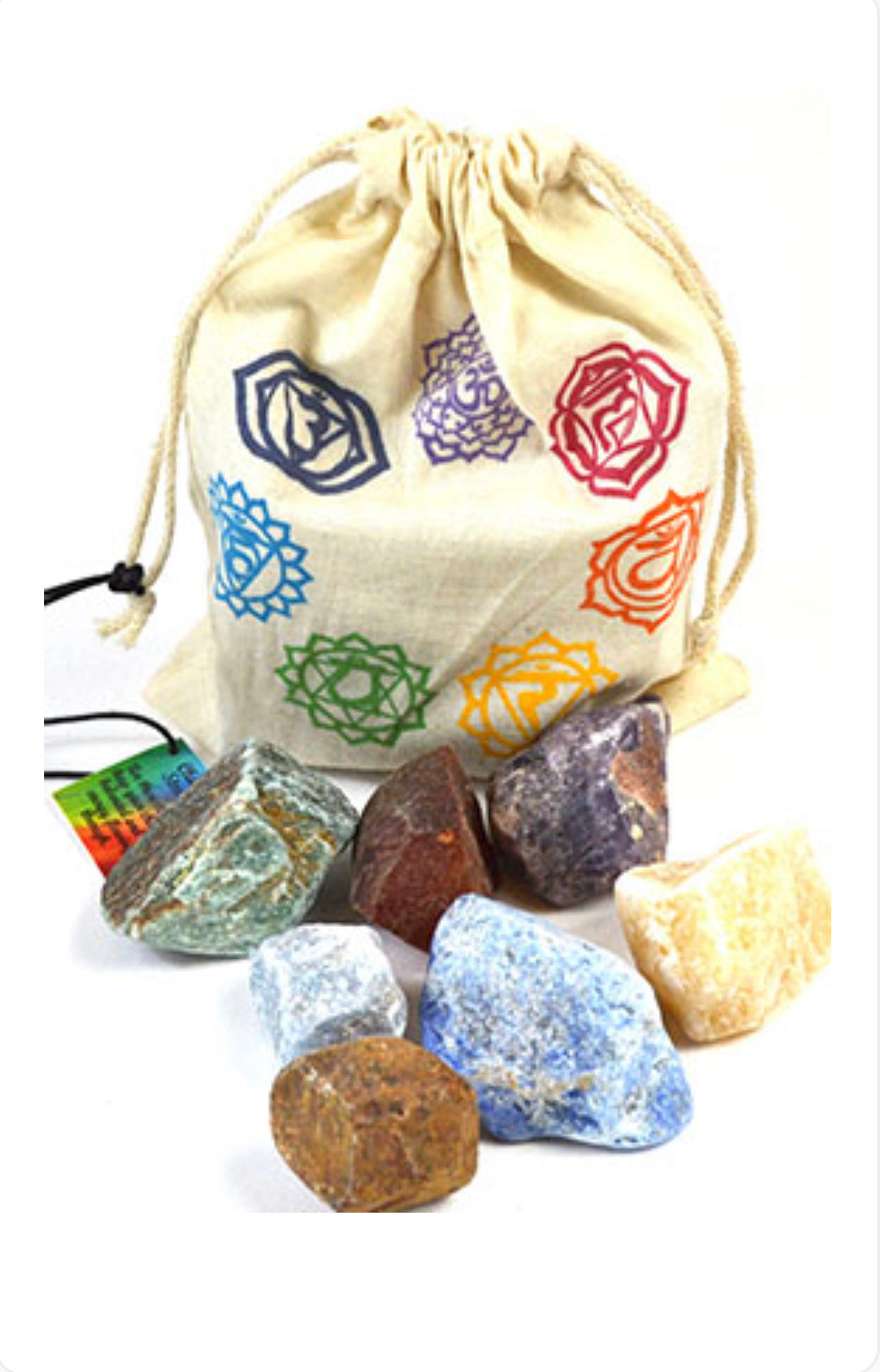 (Set Of 7) Chakra Stones With Bag