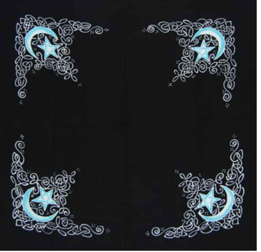Celtic Moon Altar Cloth Or Scarf 36" X 36"