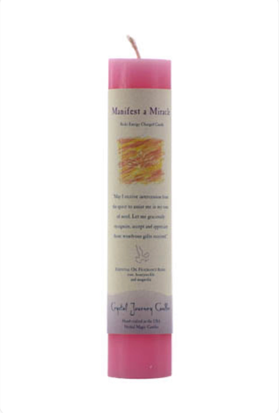 Manifest A Miracle Reiki Charged Pillar Candle