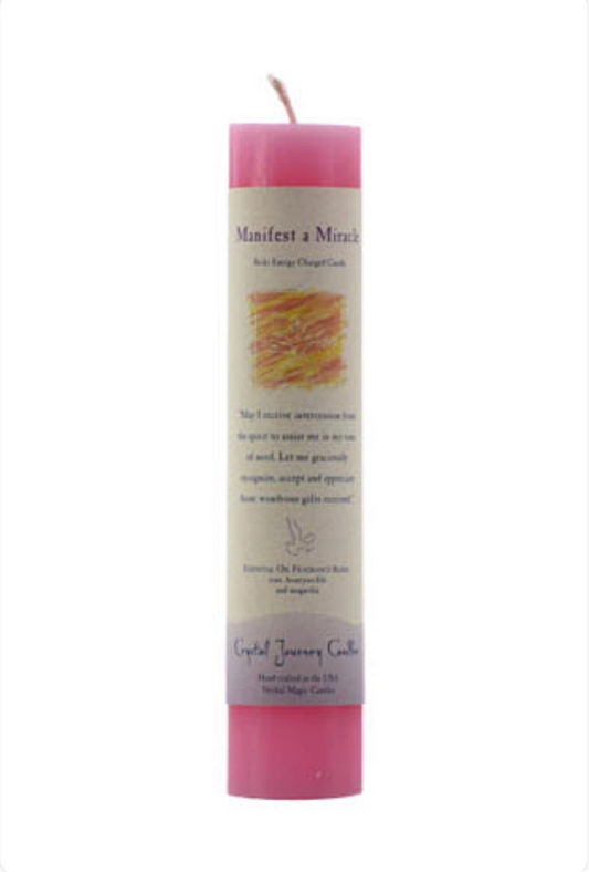 Manifest A Miracle Reiki Charged Pillar Candle